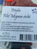 Mängden socker i Pétales de filet mignon séché