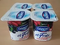 Mängden socker i Danone et Fruits - Fruits des bois, fruits rouges