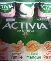 Mängden socker i Activia saveurs Pêche, Vanille, Mangue et Passion