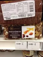 Mängden socker i Pain d'épices aux fruits Saveurs