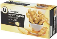 Mängden socker i Minifeuilleté torsades beurre et fromage