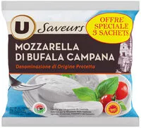 Mängden socker i Mozzarella AOP di bufala Campana au lait pasteurisé 25% deMG