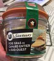 Mängden socker i Foie Gras De Canard Entier Igp Du Sud Ouest U Saveurs, Bocal De