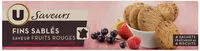 Mängden socker i Fins sablés saveur fruits rouges