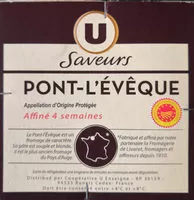 Mängden socker i Petit Pont L'Eveque AOC U LES SAVEURS, 25%MG