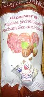 Mängden socker i Assortiment de  :  1 saucisse Sèche Courbe 1 Saucisson sec aux noisettes