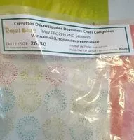 Mängden socker i Crevettes décortiquées deveinees crues congelées