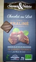 Mängden socker i Chocolat au lait cœur praliné à la noisette