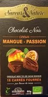 Mängden socker i Chocolat noir cœur mangue - passion
