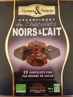 Mängden socker i Assortiment de chocolats noirs & au lait