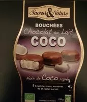Mängden socker i Bouchees Coco Au Choc. Noir Coffret 135G