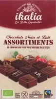 Mängden socker i Assortiments chocolats noirs et lait