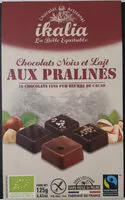 Mängden socker i Chocolats noirs et lait aux pralinés