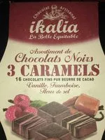 Mängden socker i Assortiment de chocolats noirs 3 caramels