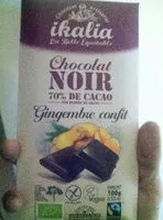 Mängden socker i Chocolat noir 70% de cacao, gingembre confit