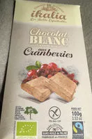 Mängden socker i Chocolat blanc aux cranberries