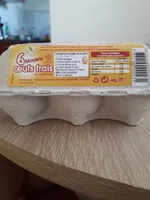 Mängden socker i 6 oeufs moyen oeufs frais de Martinique