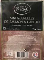 Mängden socker i Mini quenelles de saumon à l'aneth