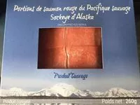 Mängden socker i Portions de saumon rouge du Pacifique sauvage Sockeye d'Alaska