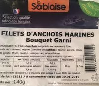 Mängden socker i Filets d'anchois marinés