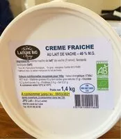 Mängden socker i Crème fraiche, au lait de vache, 40% MG