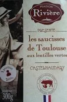 Mängden socker i Les saucisses de Toulouse aux lentilles vertes