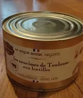 Mängden socker i Les saucisses de Toulouse aux lentilles