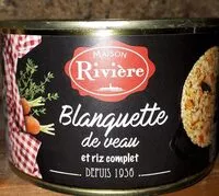 Mängden socker i Blanquette de veau et riz complet