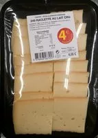 Mängden socker i Raclette au lait cru
