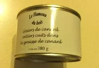 Mängden socker i Gesiers de canard entiers cuits dans la graisse de canard