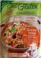 Mängden socker i Quinoa-millet Haricots Rouges Et Petits Légumes Bio - 220 G - Ma Vie Sans Gluten