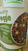 Mängden socker i Lentilles et pois chiches cuisinés