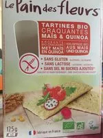 Mängden socker i Tartines Craquantes bio au maïs et quinoa