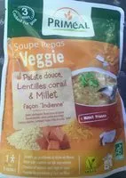 Mängden socker i Soupe repas veggie patate douce, lentilles corail et millet