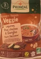 Mängden socker i Soupe Repas Veggie legumes pois chiches & sorgho