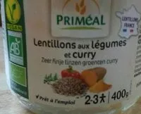 Mängden socker i Lentillons aux légumes et curry
