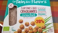 Mängden socker i Tartines bio craquantes au souchet - le pain des fleurs