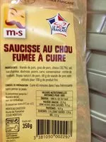 Mängden socker i Saucisse au chou