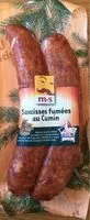 Mängden socker i Saucisses fumées au cumin