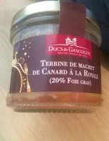 Mängden socker i Terrine de magret de canard a la royale