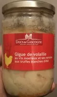Mängden socker i Gigue de volaille au vin moelleux et ses ravioles aux truffes blanches d'été