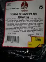 Mängden socker i Terrine de sanglier aux noisettes