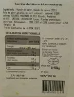 Mängden socker i Terrine de lièvre à la moutarde