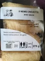 Mängden socker i Nems crevettes avec sauce