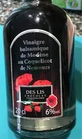 Mängden socker i Vinaigre balsamique de Modène au Coquelicot de Nemours