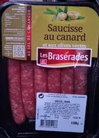 Mängden socker i Les Brasérades, Saucisse au canard et aux olives vertes