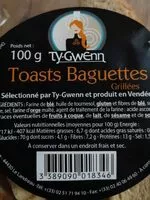 Mängden socker i Toasts baguettes grillés