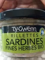 Mängden socker i Rillettes sardines fines herbes bio