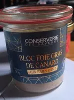 Mängden socker i Bloc foie gras de canard aux baies roses