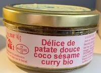Mängden socker i Délice de patate douce coco sésame curry bio